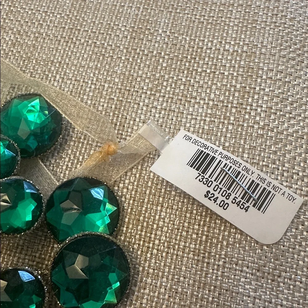 Green and‎ Gold Gem Ornament NWT